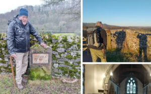 A collage photo showing Brian walking in the Peak District