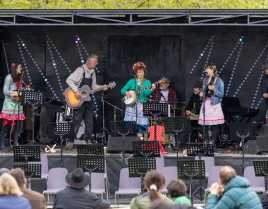 Group of musicians on stage at University of Reading