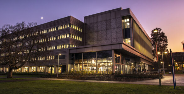 University of Reading Library at sunset