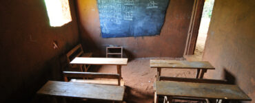 An empty school classroom in Ghana