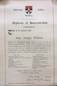 Alex Willson's Diploma Certificate
