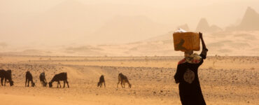 Lady in a sandstorm in Sudan