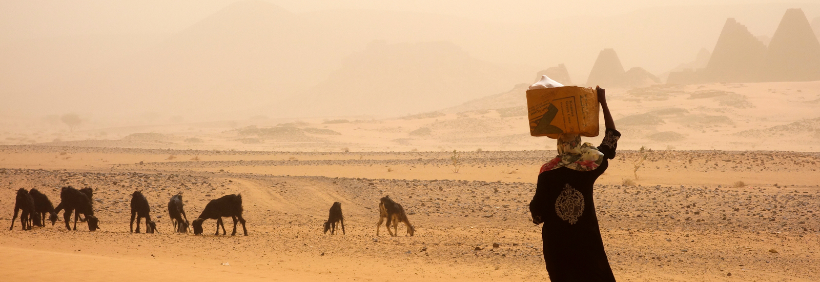 Lady in a sandstorm in Sudan
