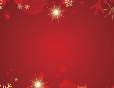 Red background with gold snowflakes