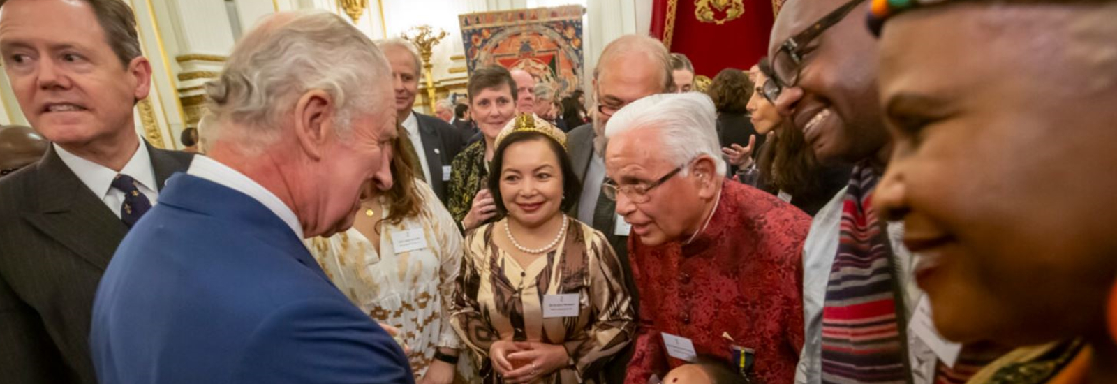 King Charles III meeting the community members at Buckingham palace