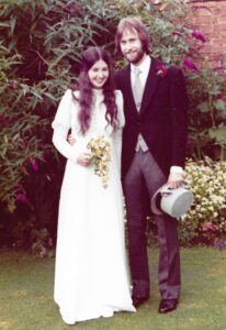 Martin and Verity on their wedding day