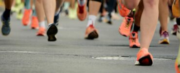 Feet running a half-marathon