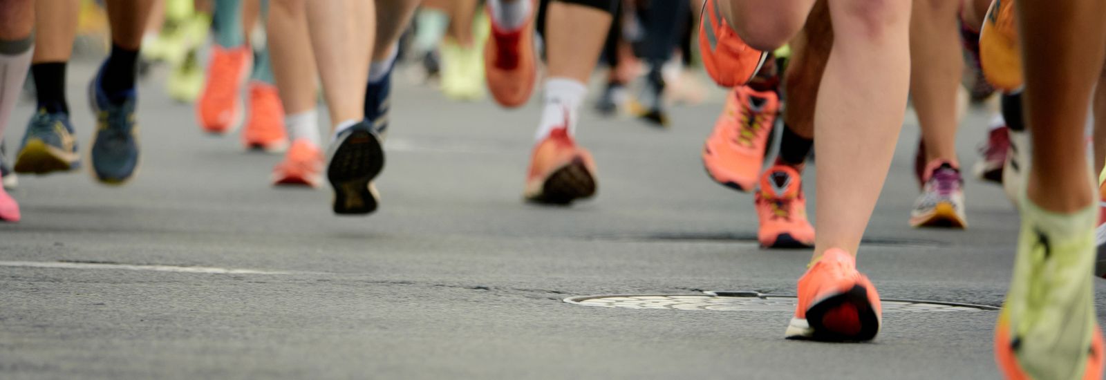 Feet running a half-marathon