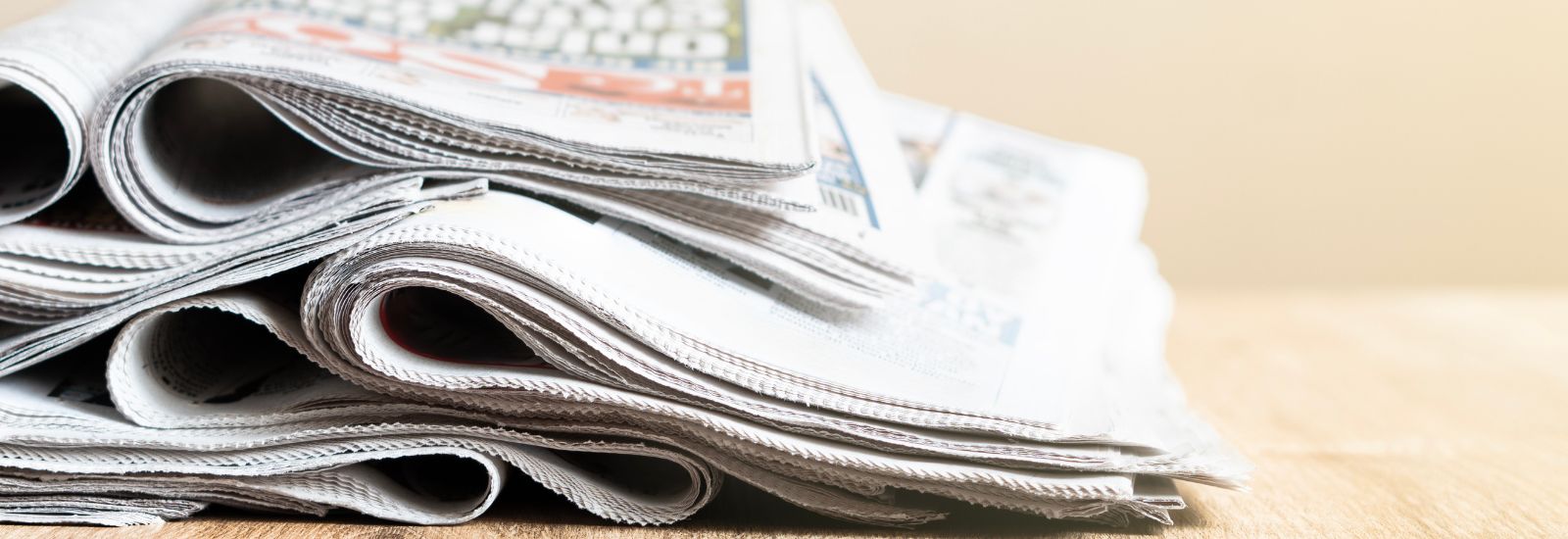 Pile of newspapers folded up