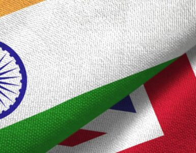 Image of India and UK flags