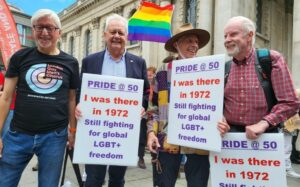 Image of Martin at the 50th anniversary of the first Pride march in July 2022 
