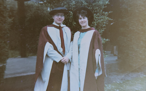 John and Gill Grainger in their University robes.