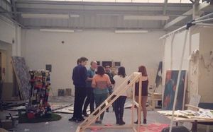 Rosanna with other students and lecturer in the art studio
