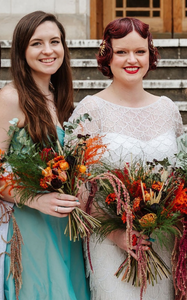 Rosanna and her friend at her wedding