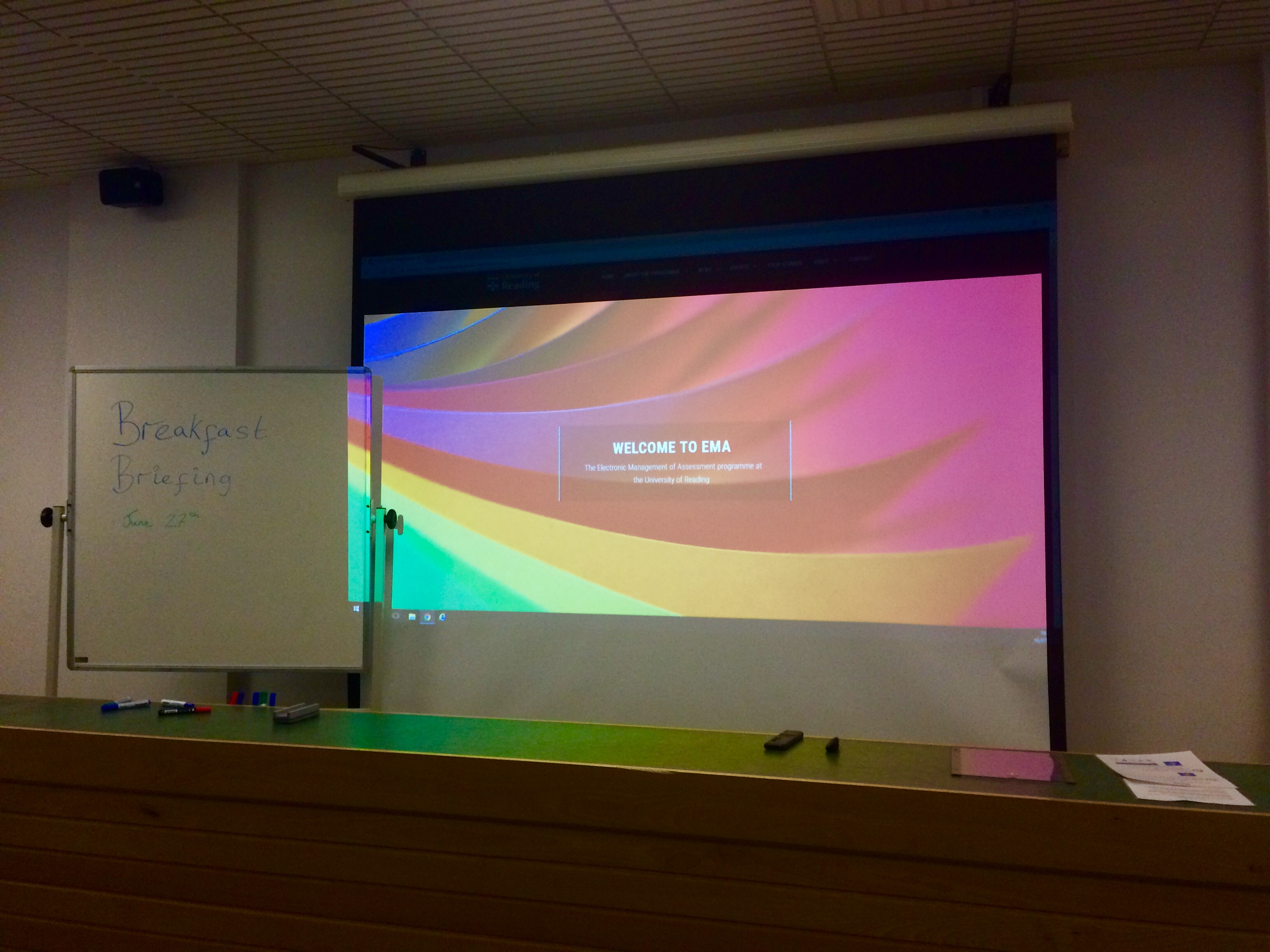 The lecture theatre prior to the breakfast briefing