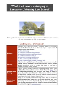 Screenshot of the glossary at the Lancaster University Law School