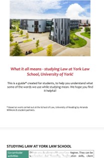 Screenshot of the glossary at the University of York Law School