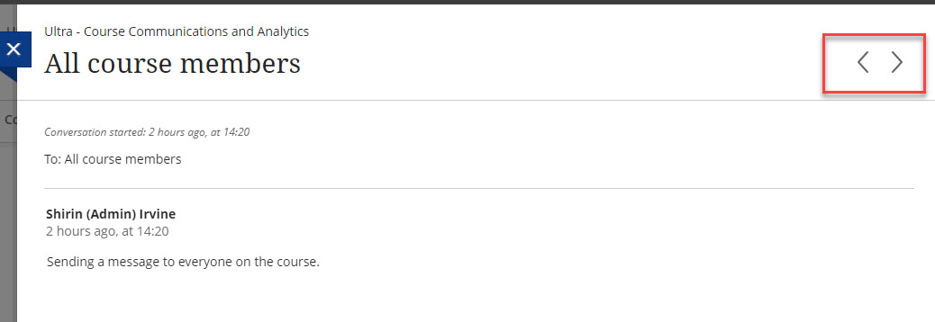 Navigating through messages on the main Messages page.