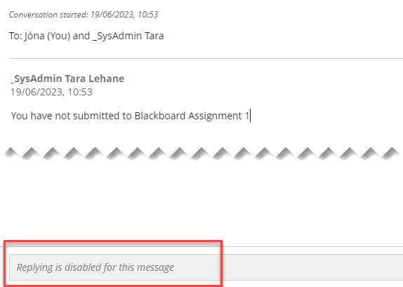 You cannot create, respond to or forward Blackboard messages. 