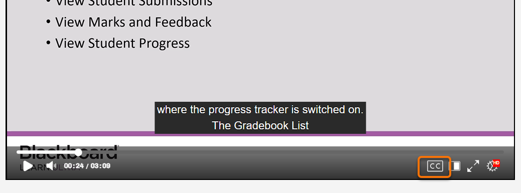 Highlighing Switch on closed captions . Showing the captions on screen.
