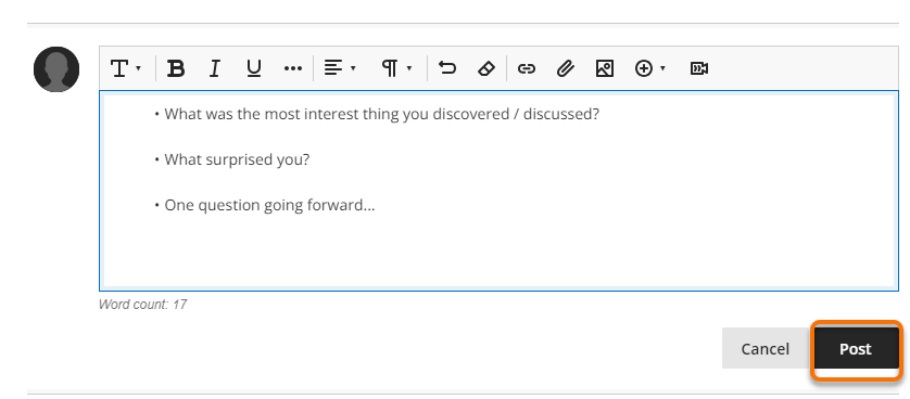 Post Entry Button highlghted.