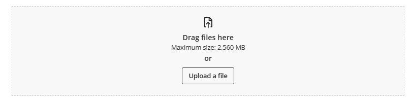 Screenshot showing the file upload section
