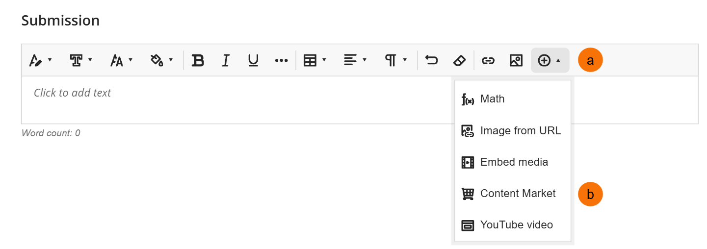 Screenshot showing the text only section
