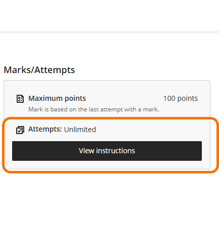 View Instructions step in Blackboard assingnment submission