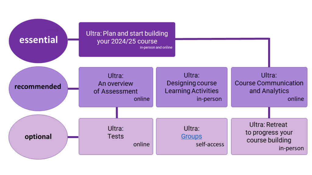 flow chart showing the options for Ultra training as described in the text below