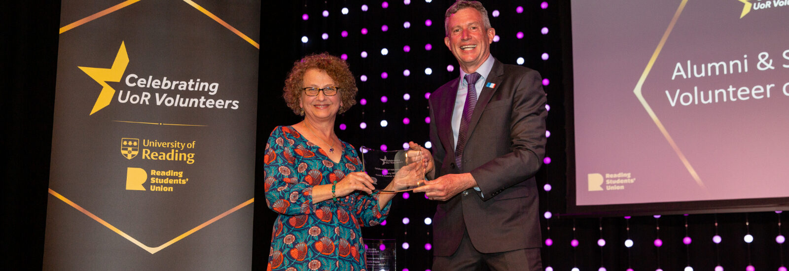 Hilary receiving her award at the Celebration of Volunteering