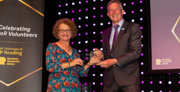 Hilary receiving her award at the Celebration of Volunteering