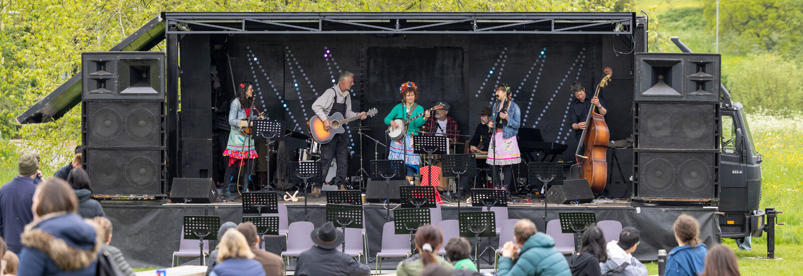 Group of musicians on stage at University of Reading