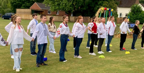 A group of Ukrainians putting on a dance display
