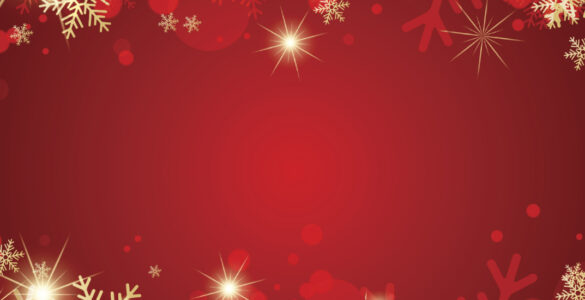 Red background with gold snowflakes