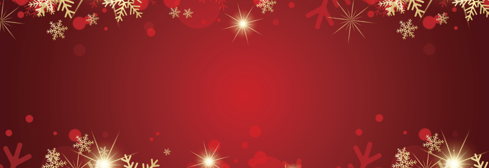 Red background with gold snowflakes