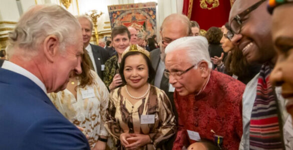 King Charles III meeting the community members at Buckingham palace