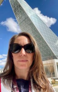 Caroline outside the USAFA (United States Air Force Academy) in Colorado