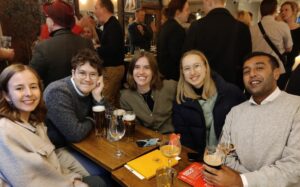 A group of friends at the Construction Alumni Group launch event