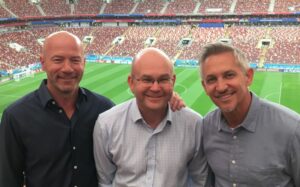 Phil Bigwood with Alan Shearer and Gary Lineker