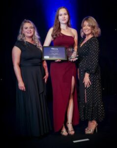 Sophie winning her awards