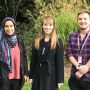 Yara El Gowhary, Sarah Craig and AJck Lambert-Taylor in the Harris garden