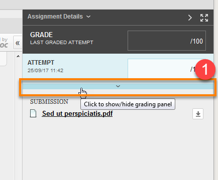 Show/Hide Grading panel option