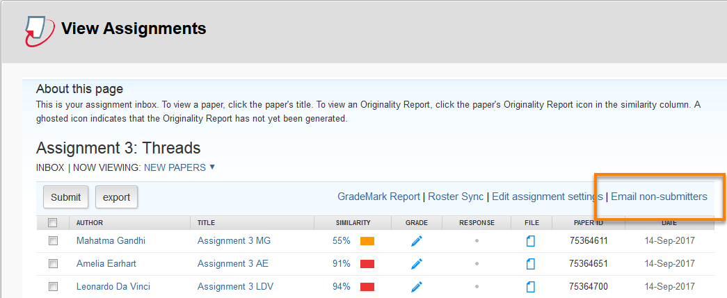 turnitin submission id