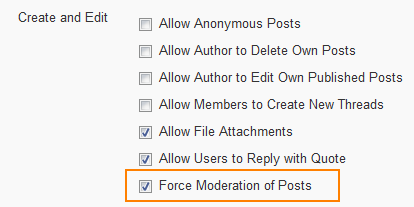 Force Moderation of Posts