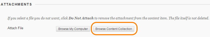 Browse content collection button