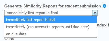 Similarity drop down menu for settings