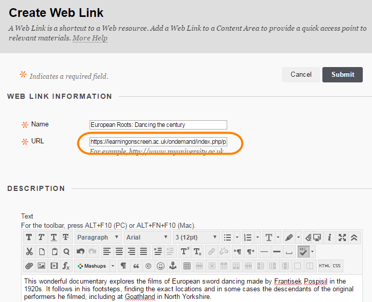 Blackboard Linking to Box of Broadcasts Blackboard Help for Staff