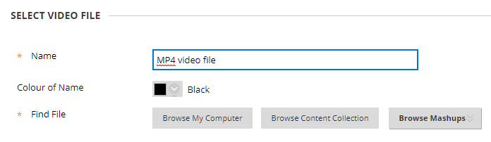 Select video file