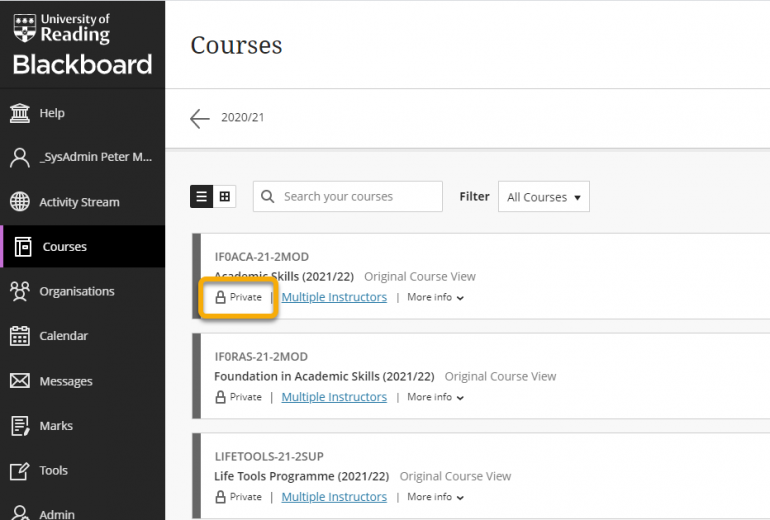 Blackboard Make a Course Available Blackboard Help for Staff