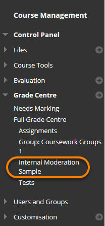 The view of a course menu with the new smart view favourite highlighted